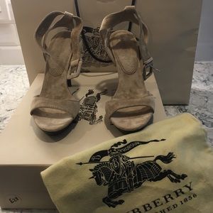 Burberry Suede Leather Buckle Alderney 100 Sandal